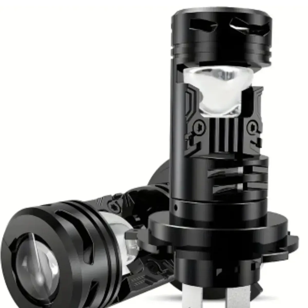 Pair of H4 Headlights for Car, Motorcycle Accessories, Black