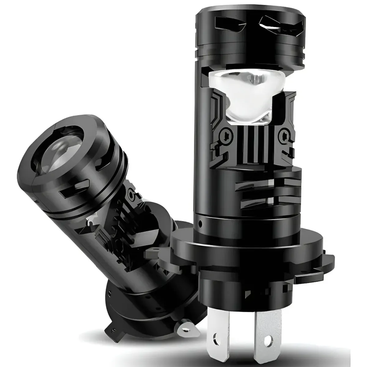 Pair of H4 Headlights for Car, Motorcycle Accessories, Black