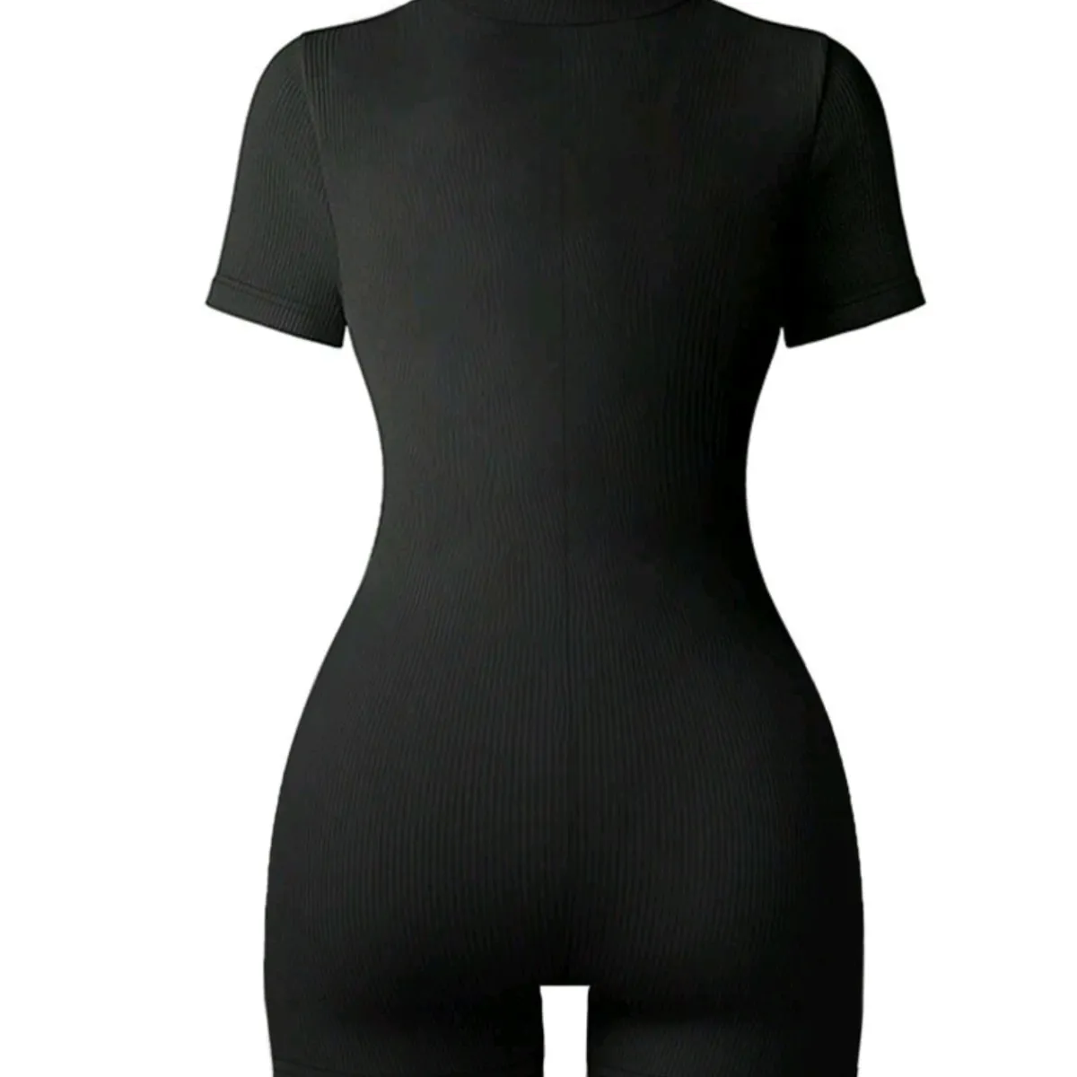 Airaco Women's Stand Collar Short Sleeve Front Zipper Casual Jumpsuit - Size: XS