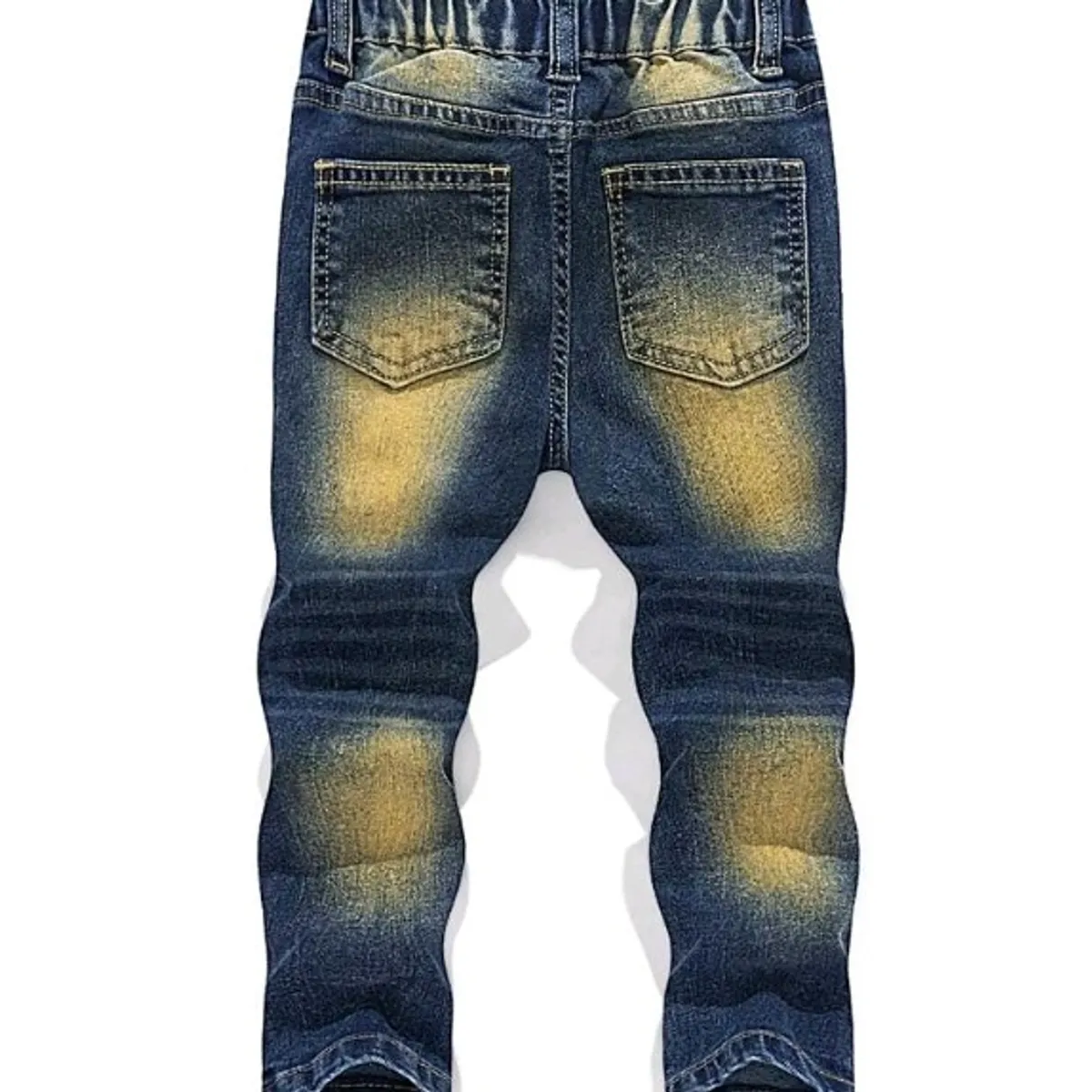 Boy Distressed Vintage Stonewashed Ripped  Blue Skinny Denim Jeans-Size 4Y