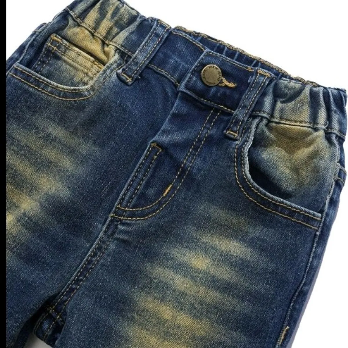 Boy Distressed Vintage Stonewashed Ripped  Blue Skinny Denim Jeans-Size 4Y