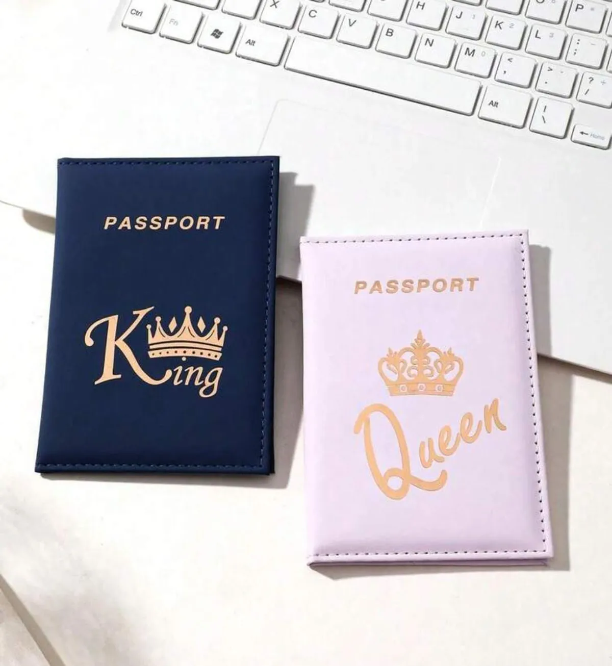 Couple Travel Passport Holder King And Queen