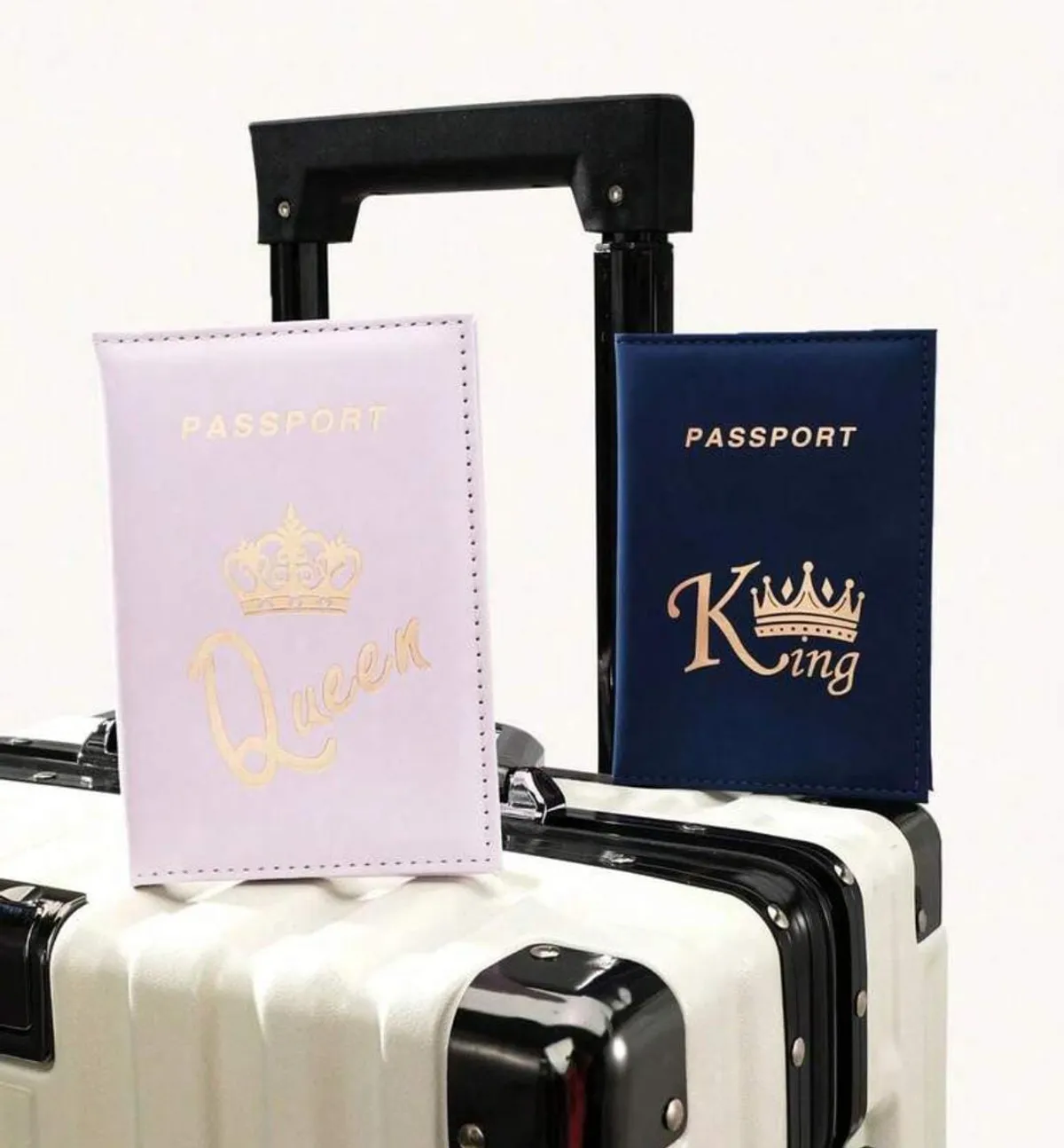 Couple Travel Passport Holder King And Queen