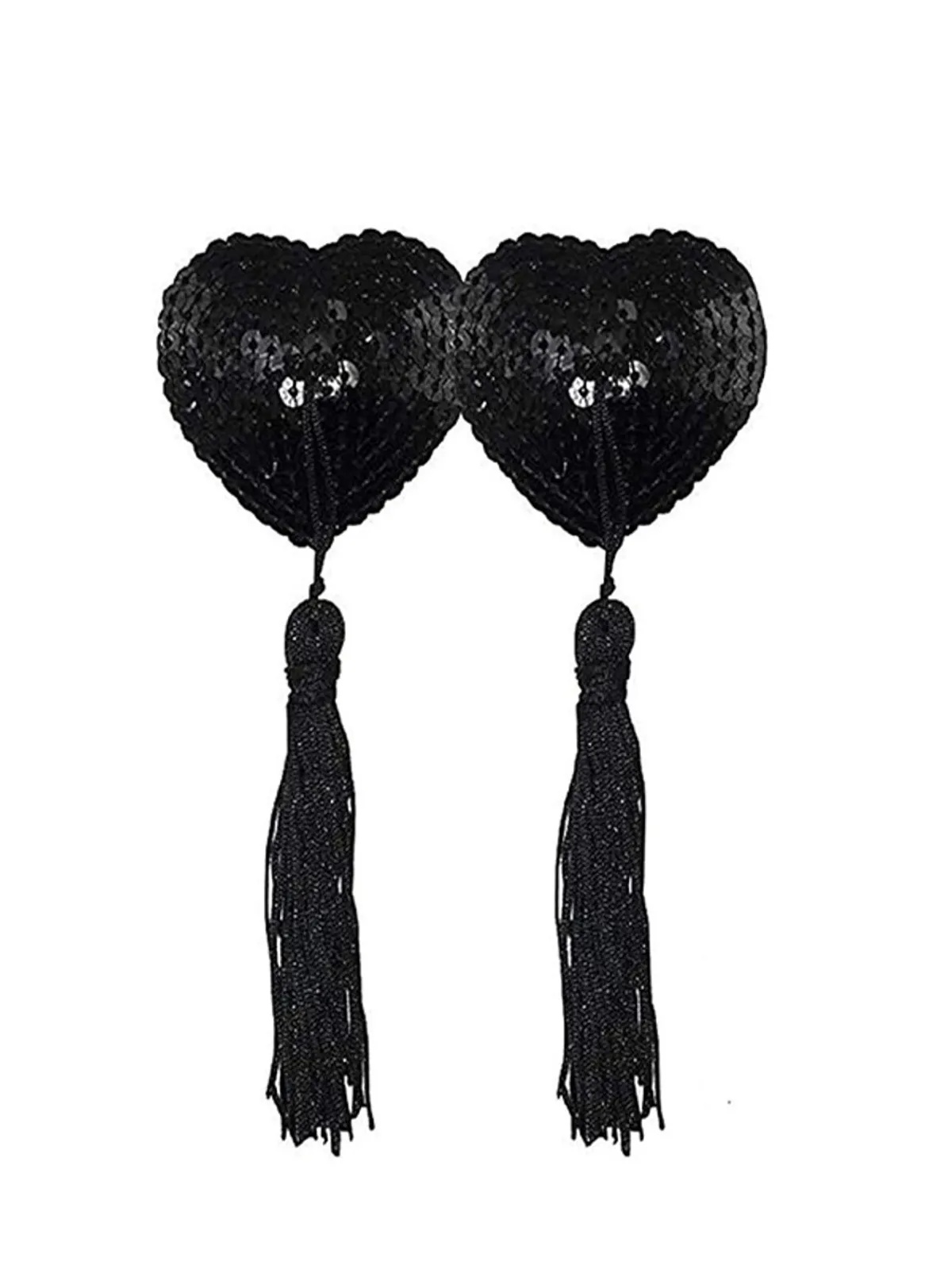 Heart Shaped Black Ruffle Nipple Pastie Bra