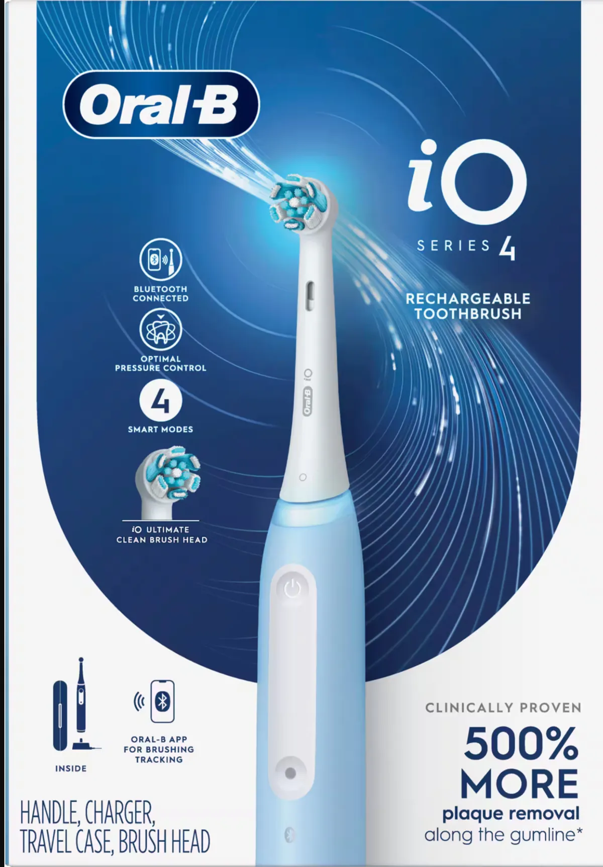 Oral-B IO Series 4 Electric Rechargeable Toothbrush / with Toothbrush Icy Blue