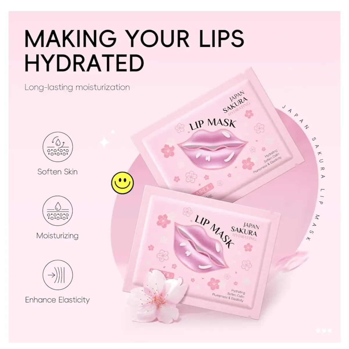 1pk LAIKOU SAKURA  Skin Care Set, Face Mask, Eye Mask, Lip Mask with Serum, Cleanser, Toner, Eye Cream