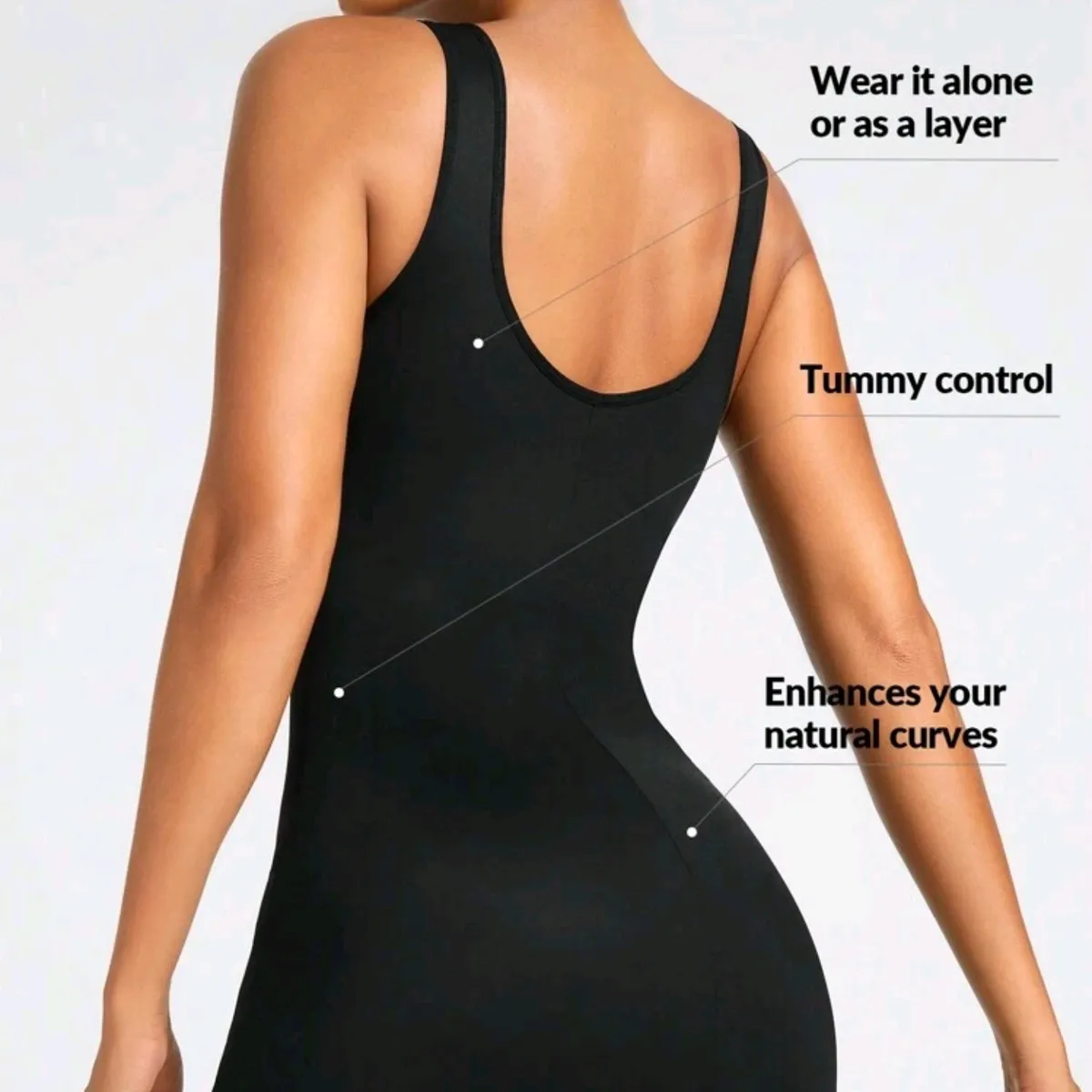 Women's Solid Color Sleeveless Square Neck Bodycon Dress - Size: XS