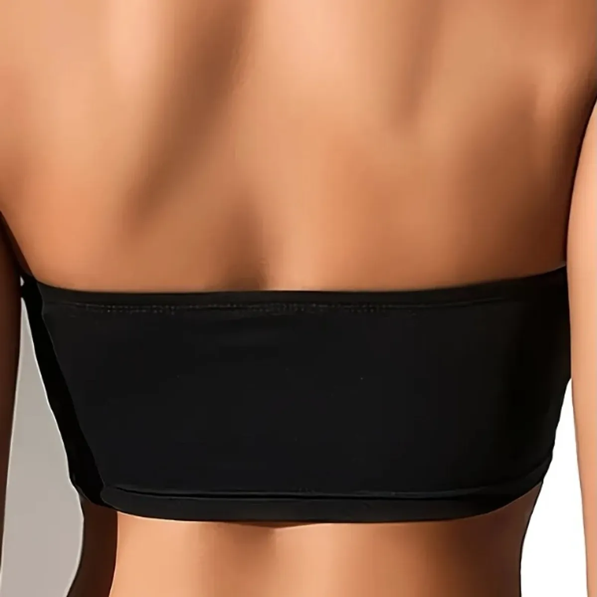 Solid Black Strapless Top for Women, Opaque - Size S