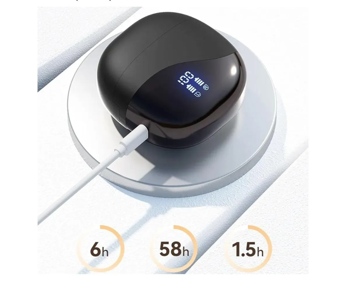 Over Ear Black Lightweight Earbuds With Ear hooks