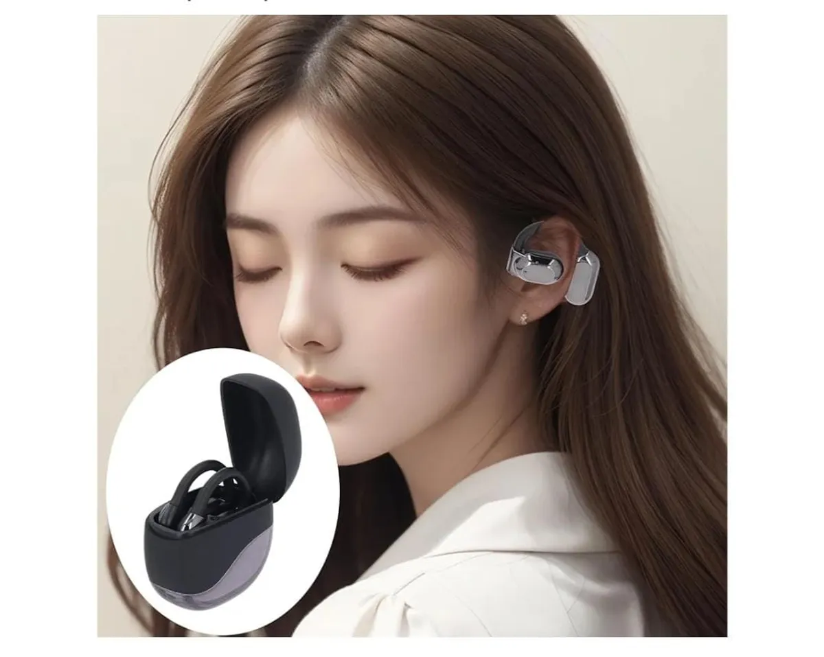 Over Ear Black Lightweight Earbuds With Ear hooks