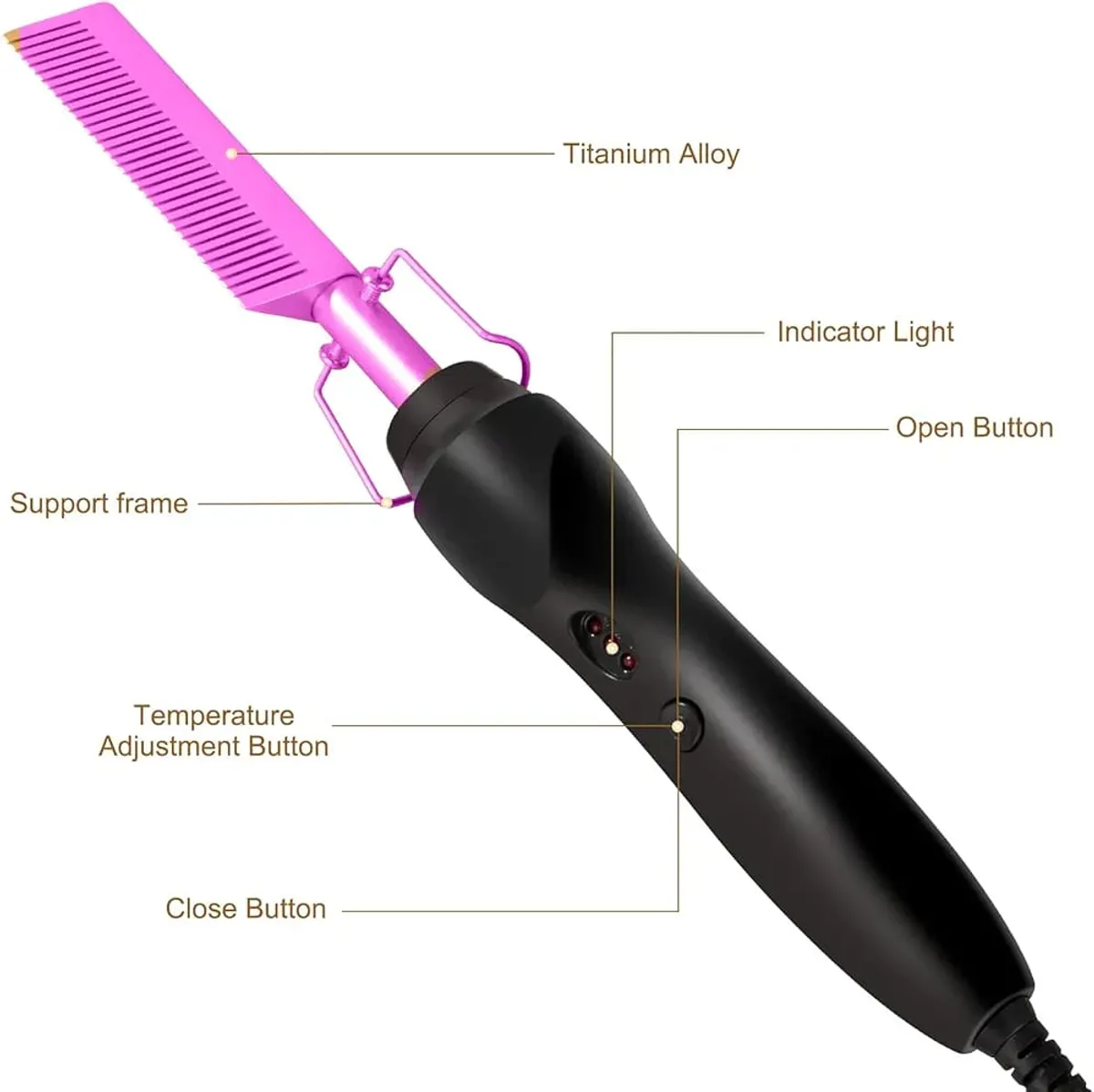 Hot Comb Hair Straightener - Purple