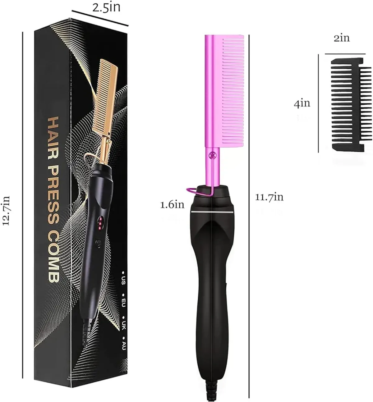 Hot Comb Hair Straightener - Purple
