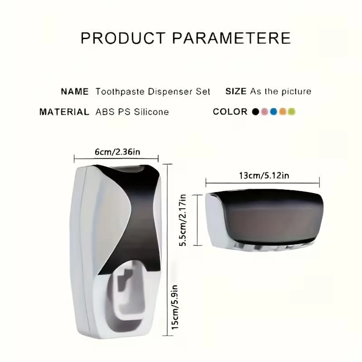 1Pcs Wall-Mounted Toothbrush Holder And Toothpaste Squeezer Set