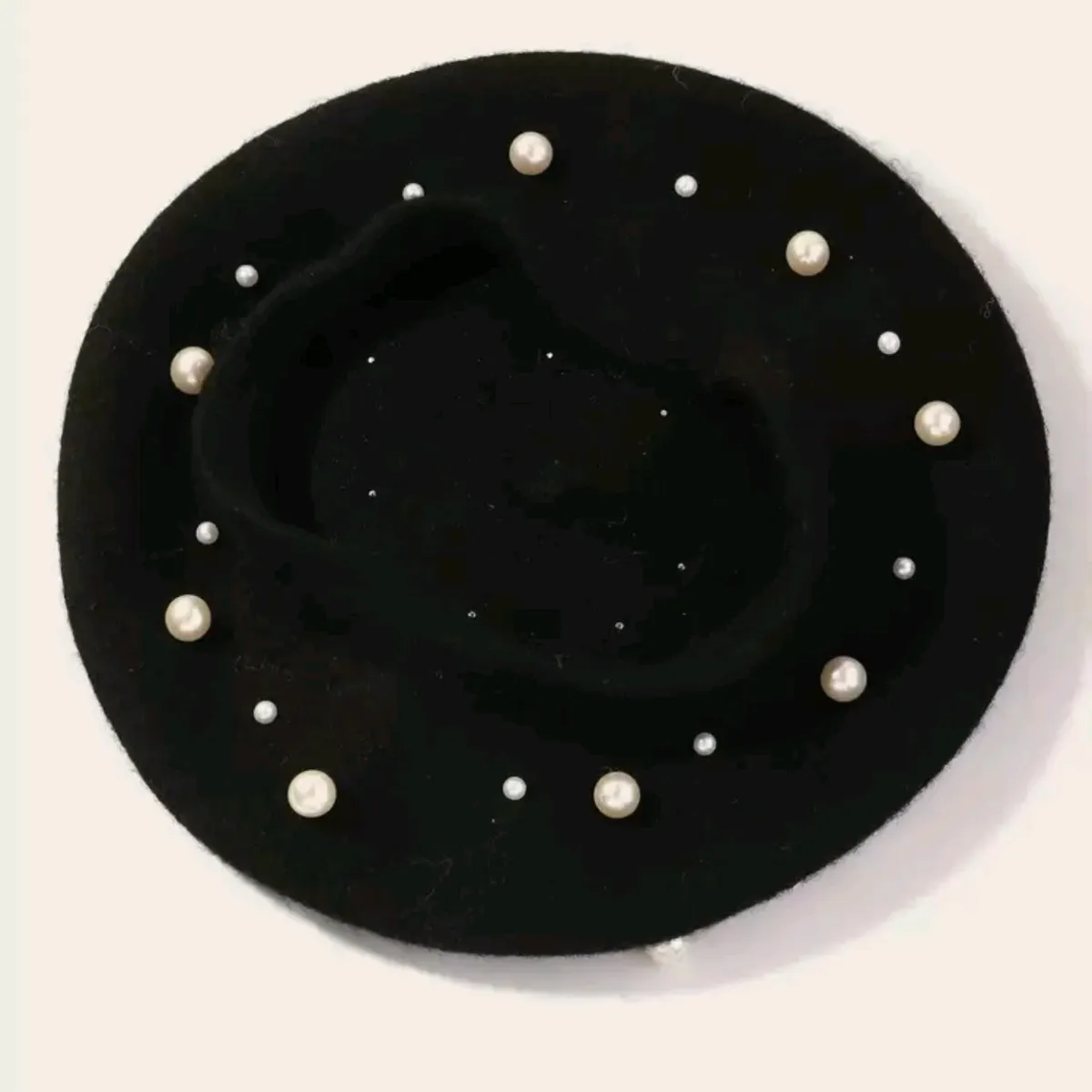 Girls Faux Pearl Decor Berets