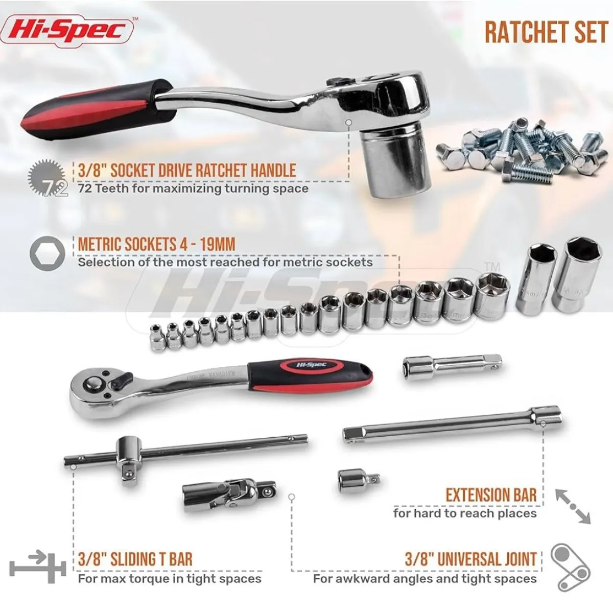 Hi-Spec 67-Piece Auto Mechanics Tool Set