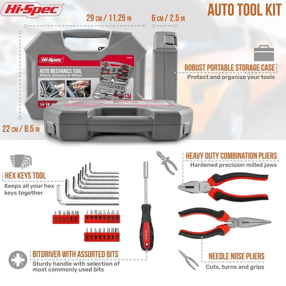 Hi-Spec 67-Piece Auto Mechanics Tool Set