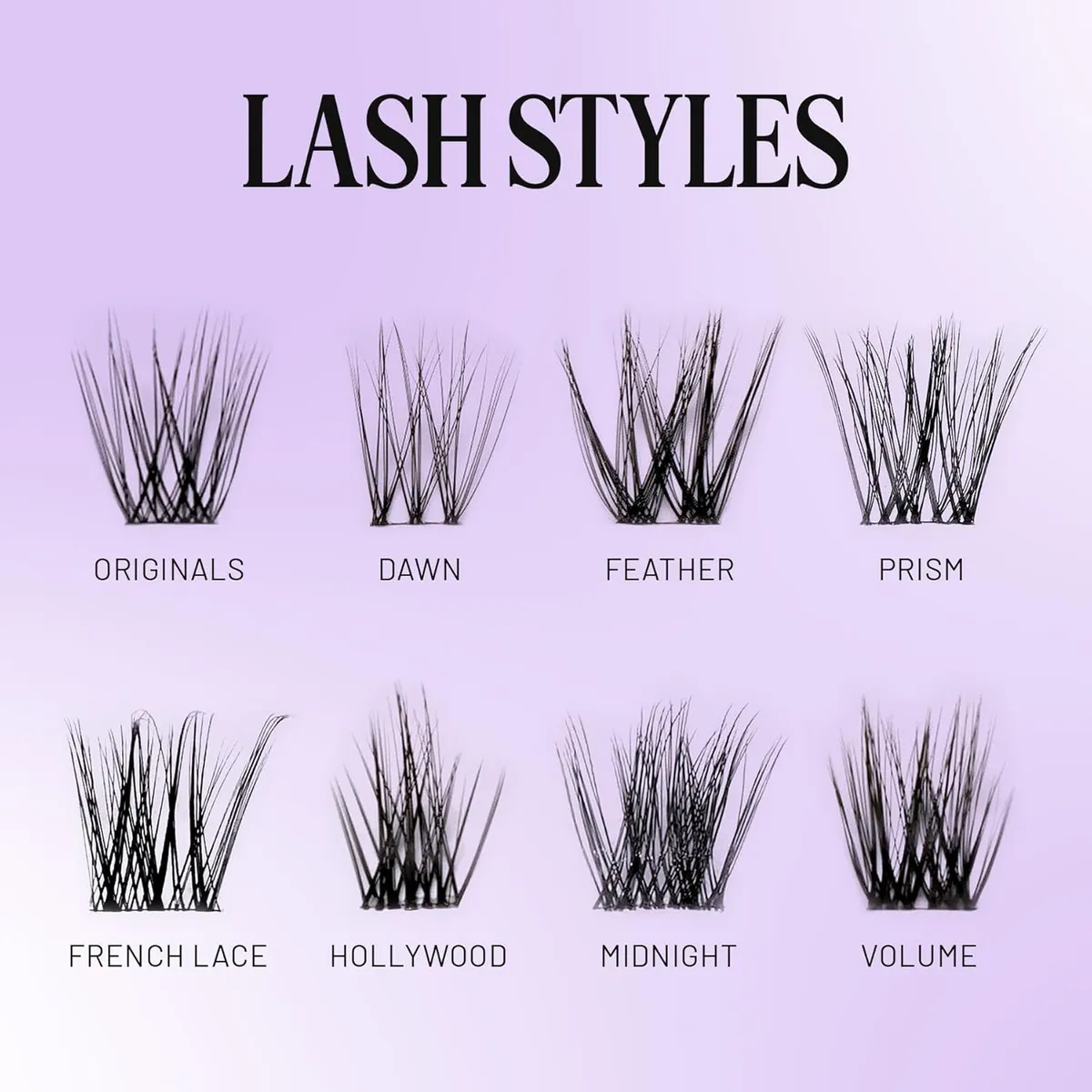 Lilac St Natural Faux Eyelash Clusters - Dynamic & Fluttery Volume, Lightweight & Lifelike , Originals 10mm