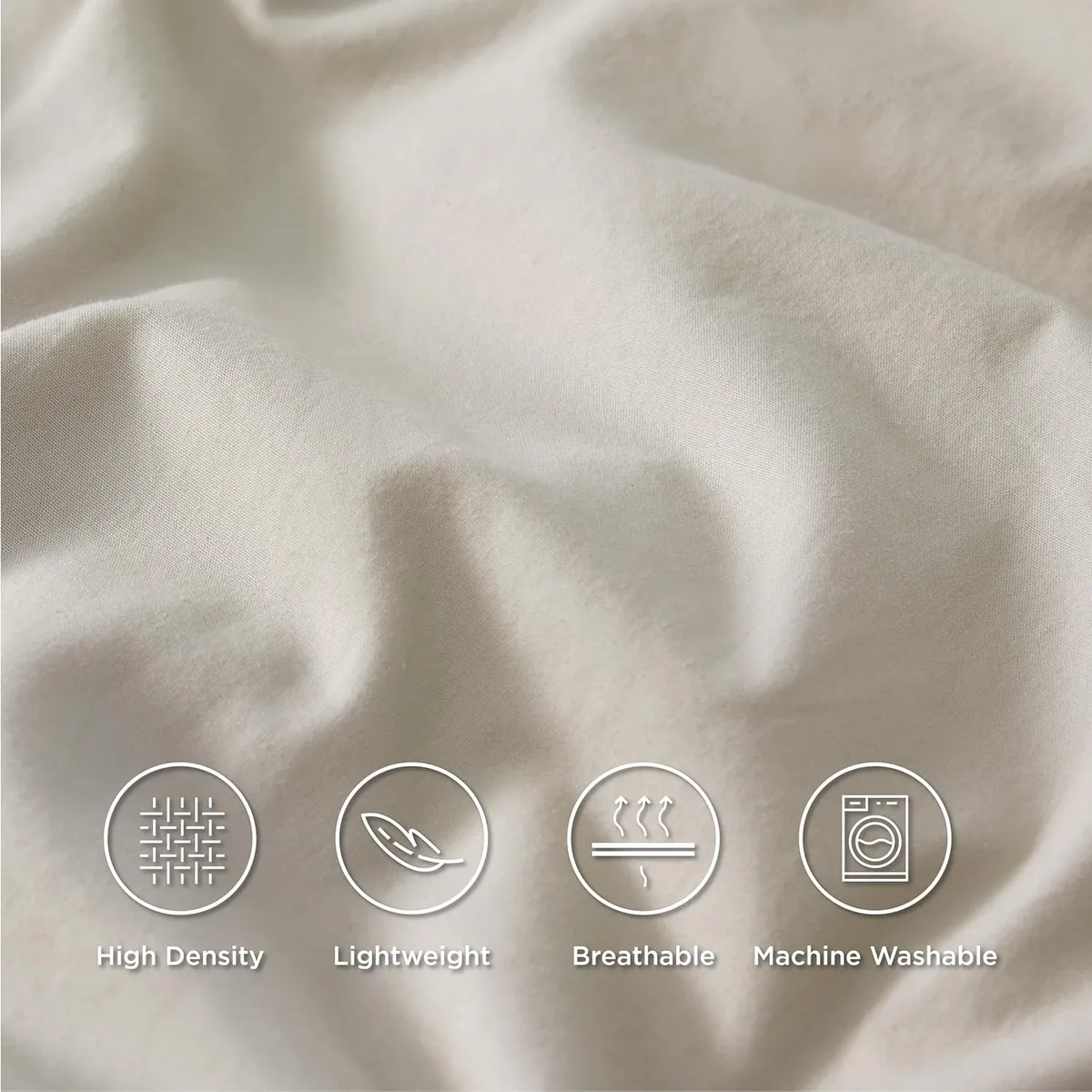 Bedsure 100% Cotton Percale Sheets Queen Size, Queen Sheet Set with Deep Pocket Up to 16 Inches, Breathable & Crisp Soft, Bedsheet & Pillowcase Sets, 4 Pieces, Linen