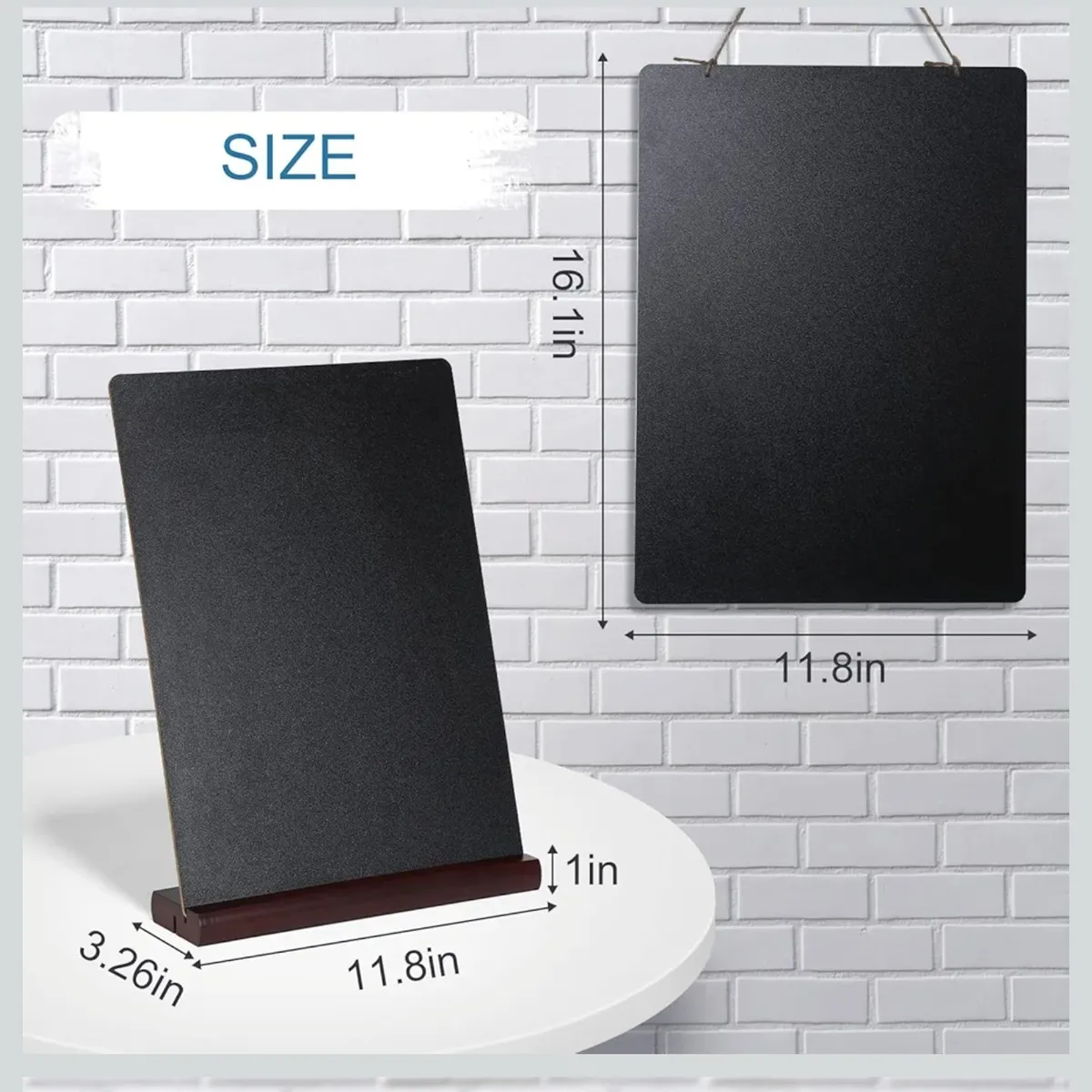 11.7x16.5 Inch Tabletop Chalkboard with Wood Base, Menu Chalkboard Stand, Message Board, Bar and Special Event Decorations.