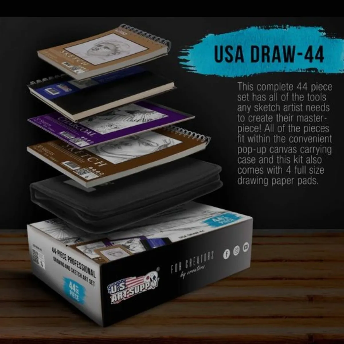 44-Piece Drawing & Sketching Art Set.