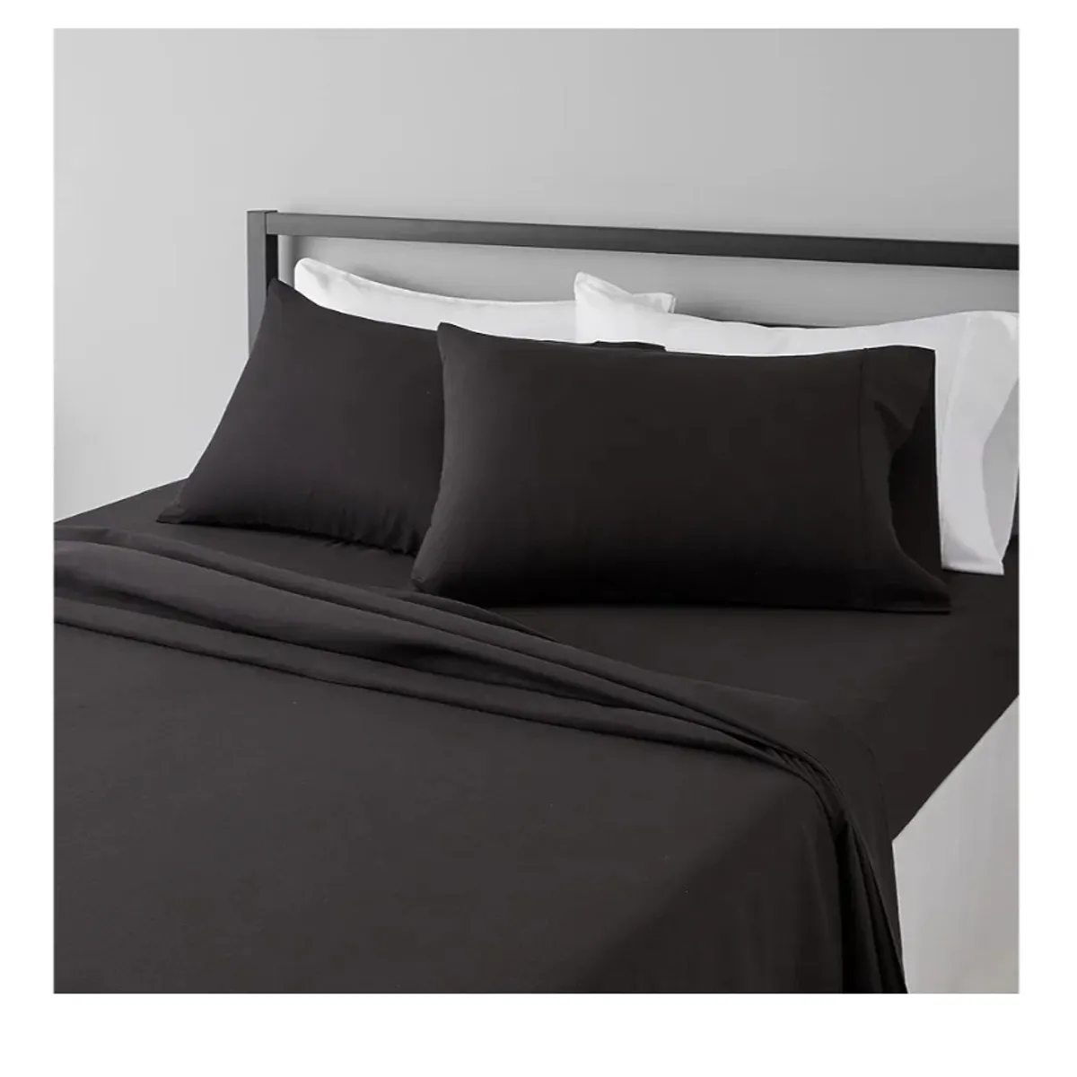 1  Lightweight Super Soft Easy Care Breathable Microfiber 4 Piece Cozy Comfortable Bed Sheet Set, Wrinkle Resistant with 14-Inch Deep Pockets, Queen, Black, Solid