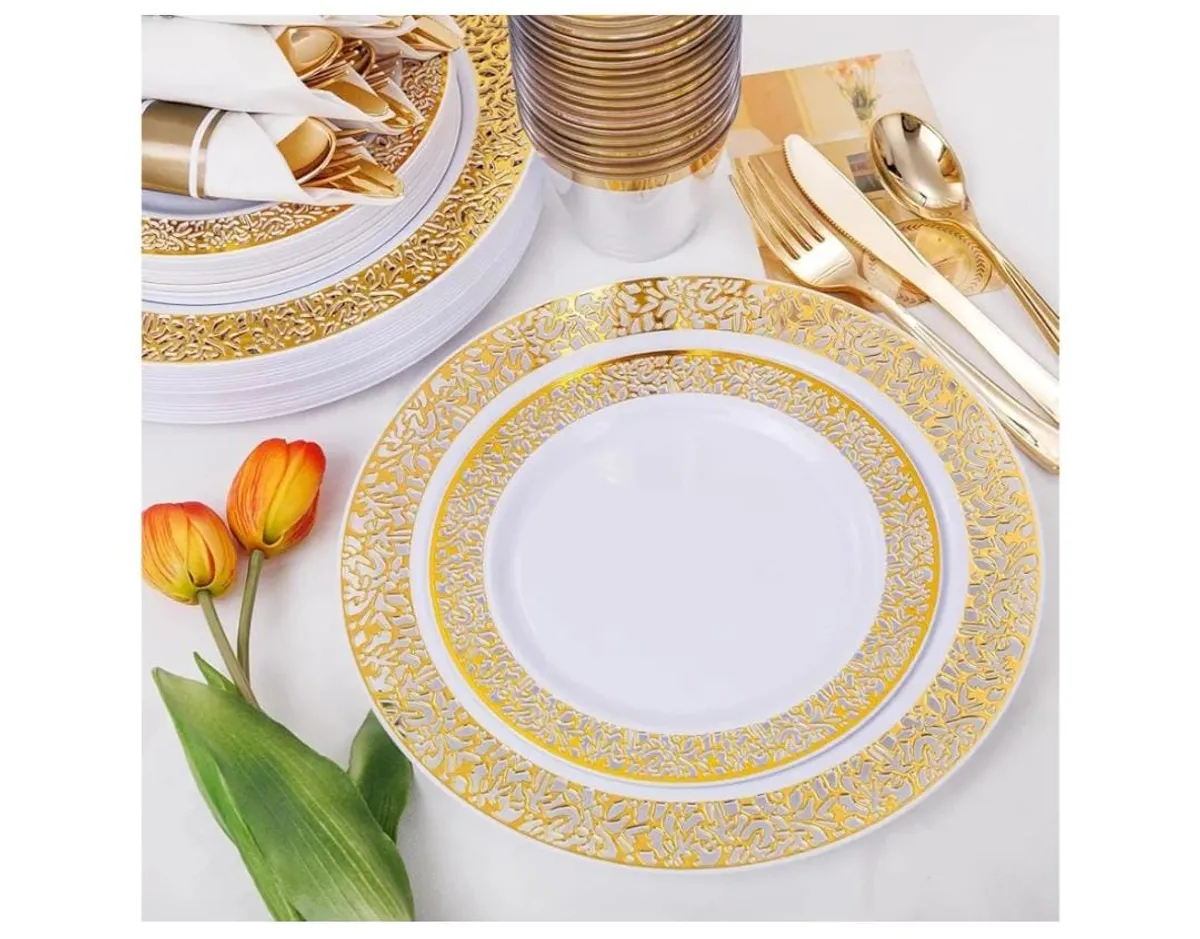 175 Pcs Gold Dinnerware Sets