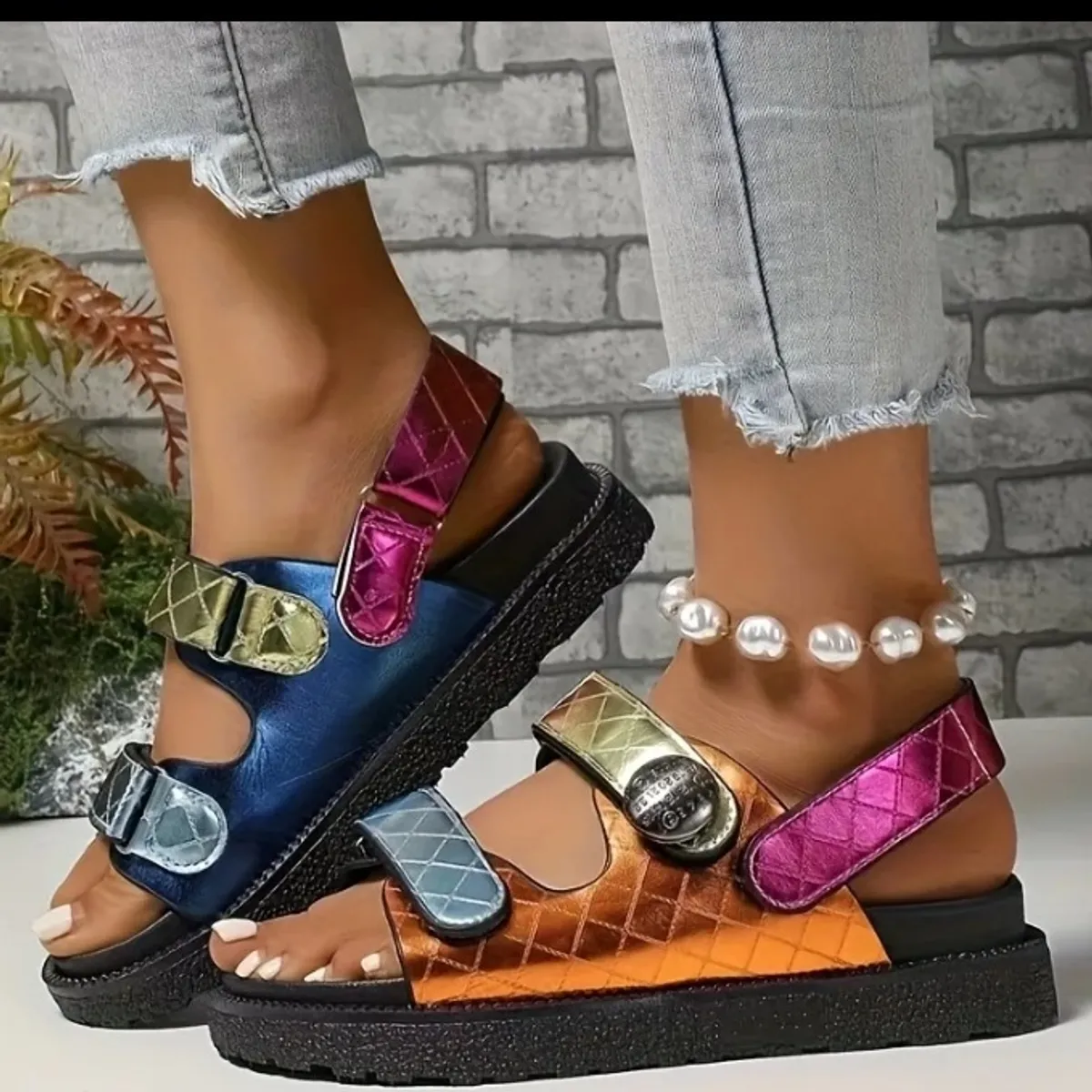 Women'S Colorful Platform Shoes - Size 8
