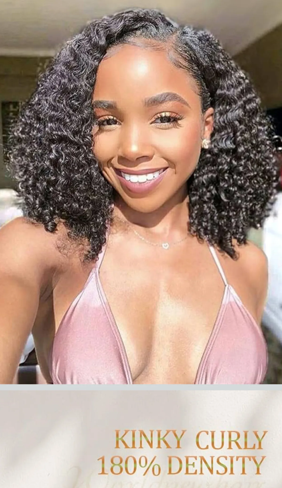 18” Kinky curly 13*4 lace front 100% human hair