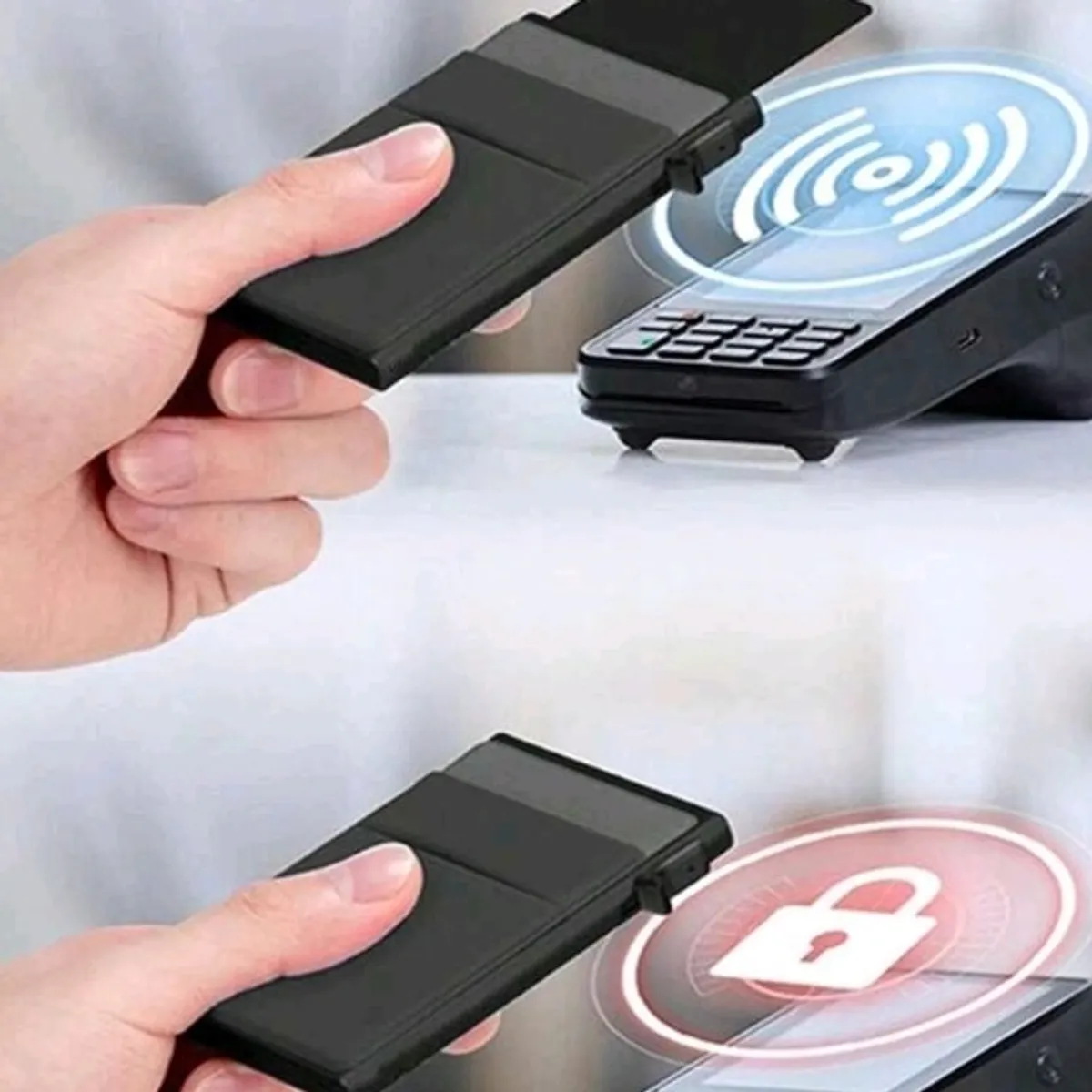 1Black Anti-Theft Card Case Wallet