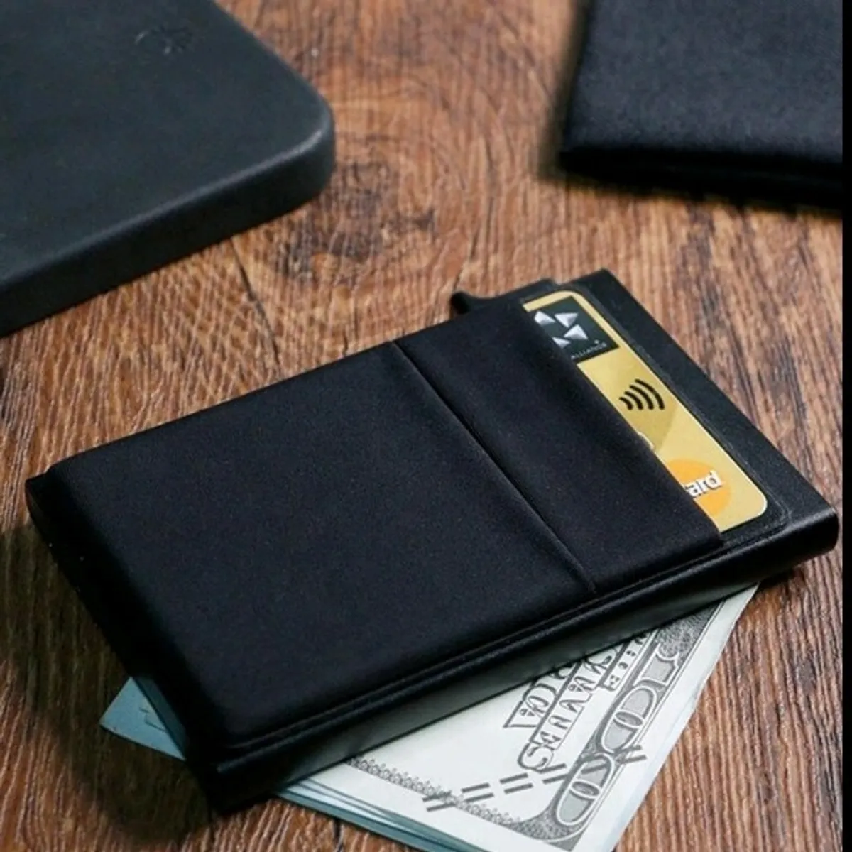 1Black Anti-Theft Card Case Wallet