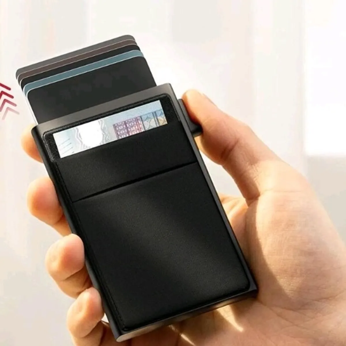 1Black Anti-Theft Card Case Wallet