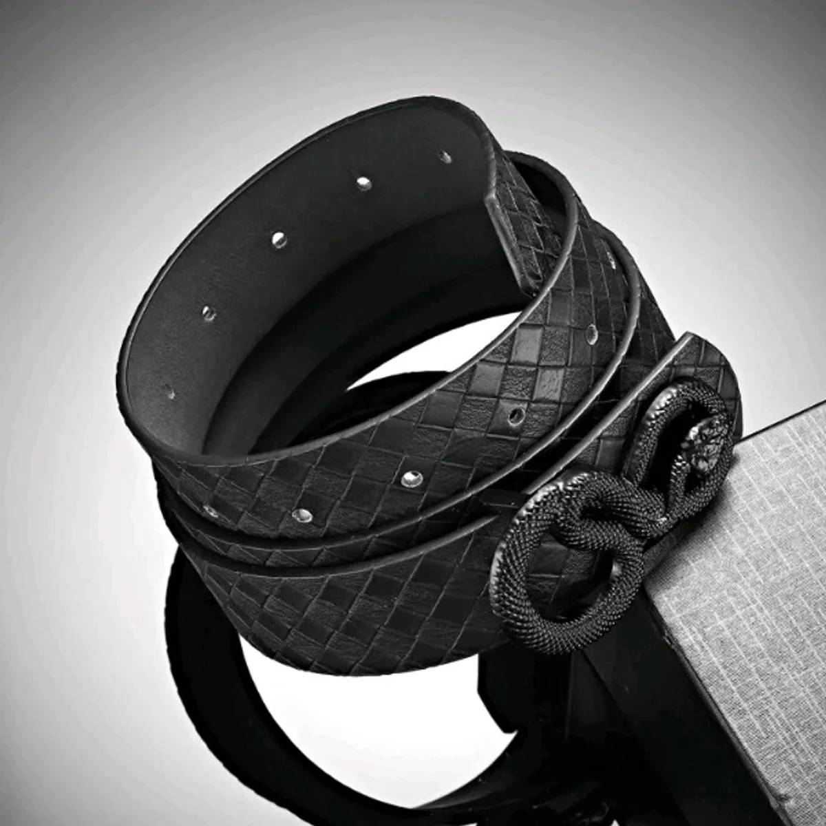 1pc Unisex  Black Snake Buckle Belt