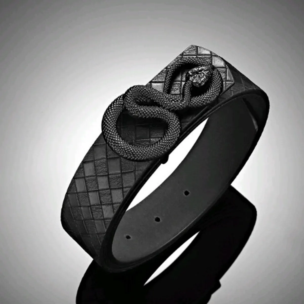 1pc Unisex  Black Snake Buckle Belt