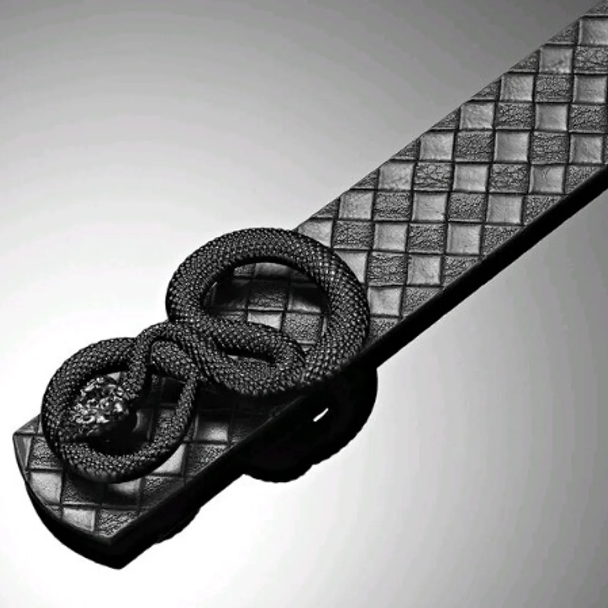 1pc Unisex  Black Snake Buckle Belt