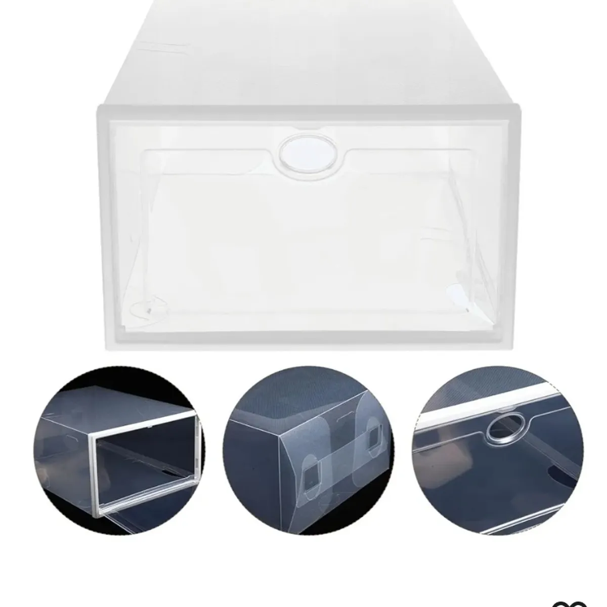 10Pcs White Stackable Foldable Shoe Drawer Storage for Case