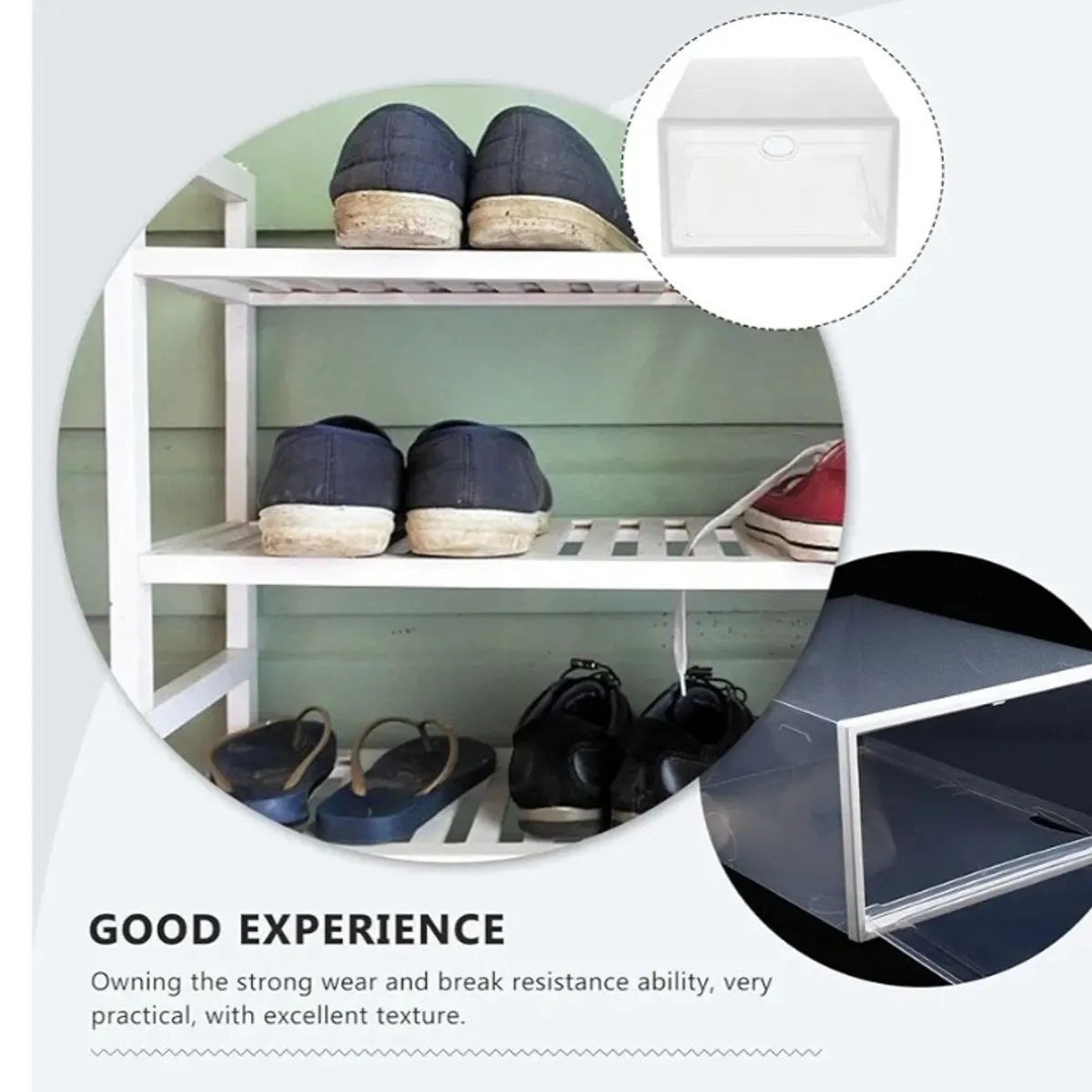 10Pcs White Stackable Foldable Shoe Drawer Storage for Case