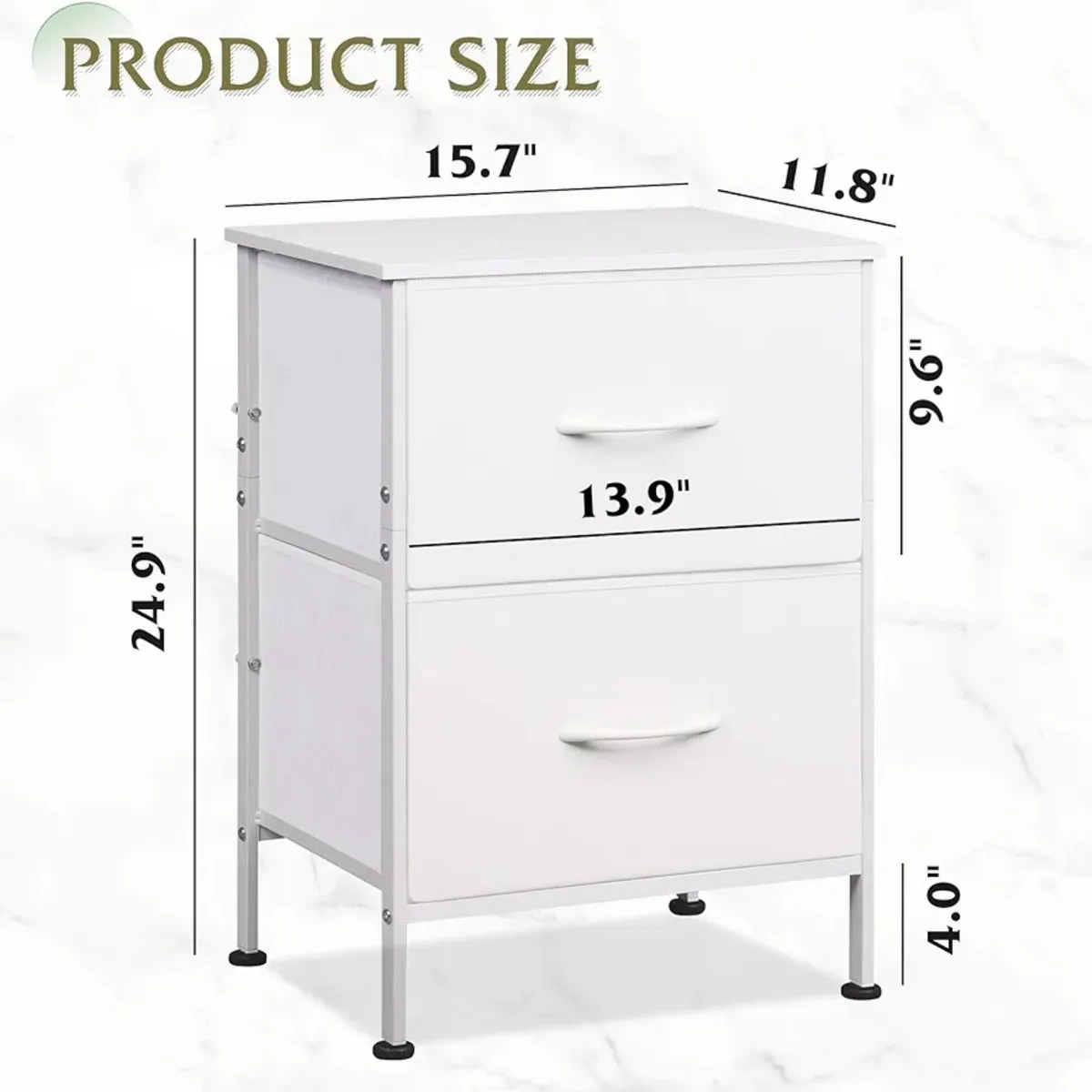 WLIVE White Night Stand,