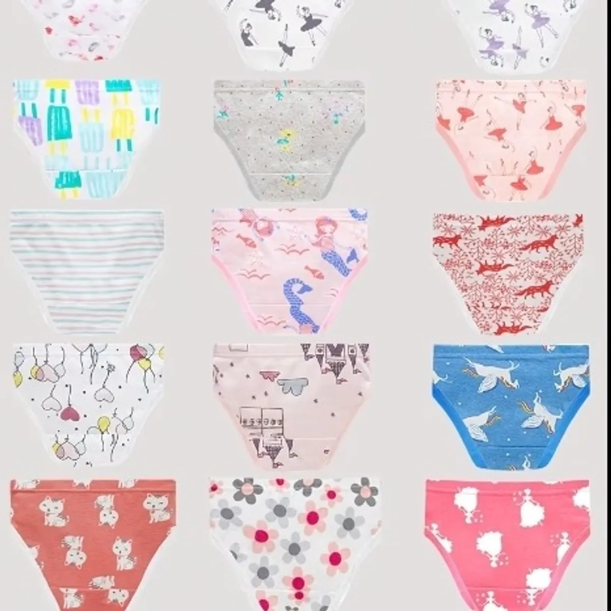 6-Pack Random Girls' Cotton Underwear-Size 12Y