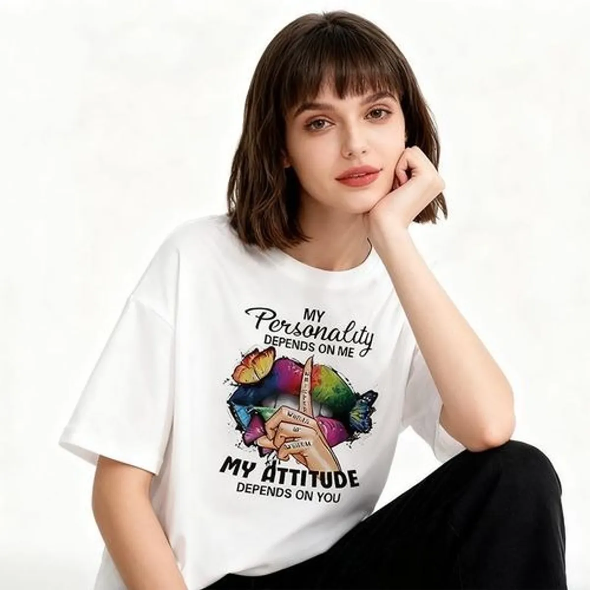 Women White Detailed Fashion T-Shirt-Size S
