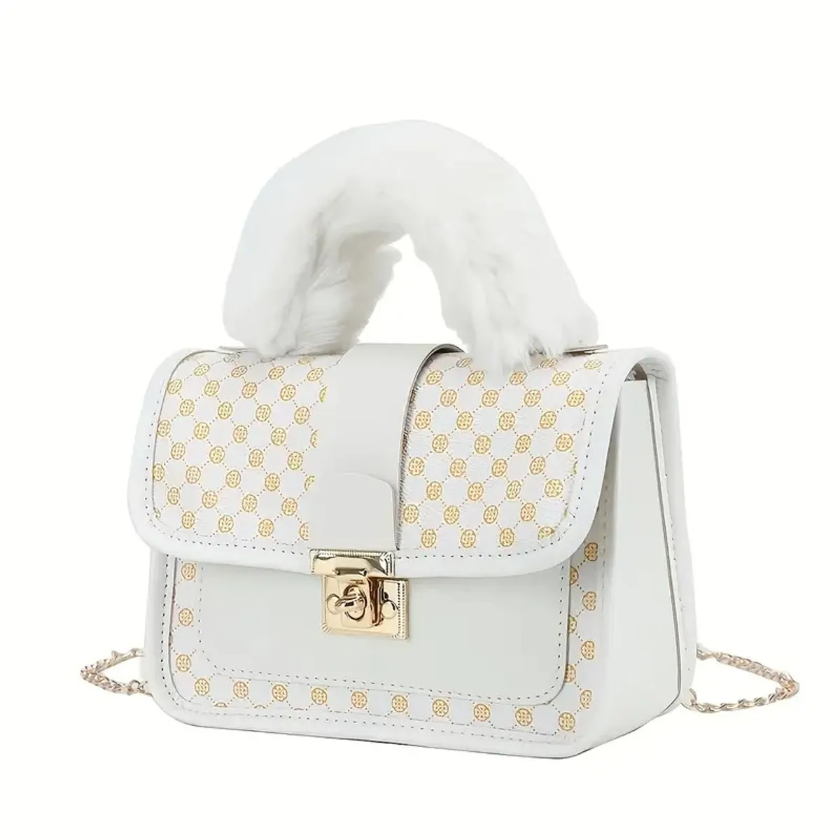 Trendy Print Women Tote Plush Crossbody Shoulder Bag