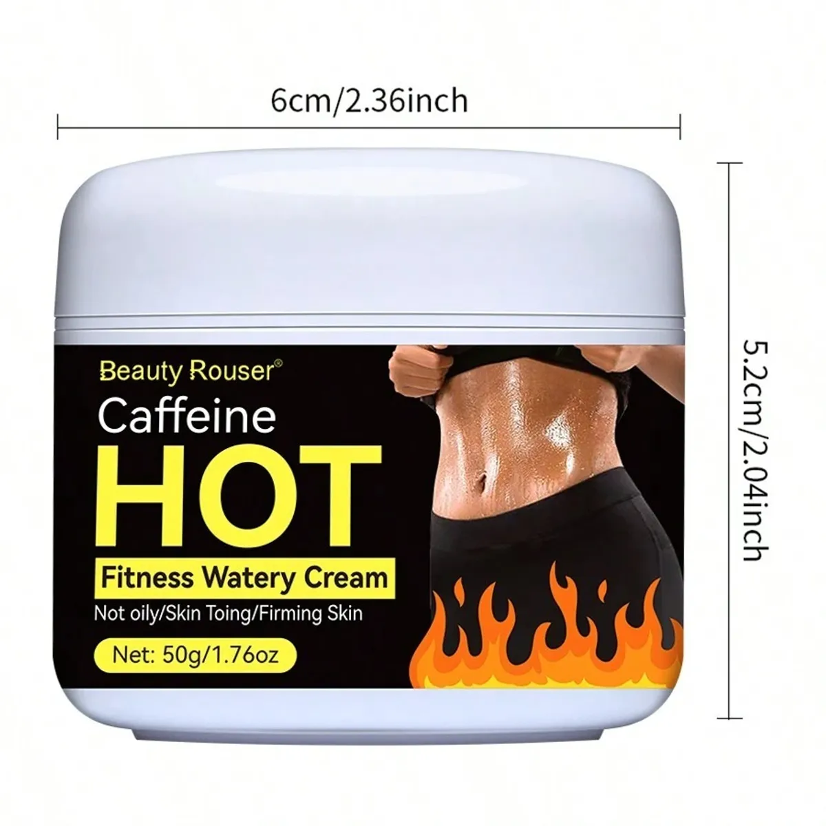 50g Caffeine Heat-Activated Fitness Cream, Body Skin Care For Legs, Buttocks, Abdomen, Arms, Body Massage Moisturizing Cream, Multi-Purpose Unisex Skincare