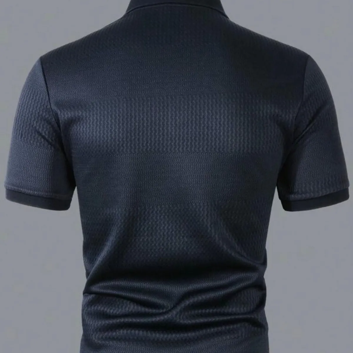 Men's Navy Blue Short Sleeve Polo Shirt- Size: S