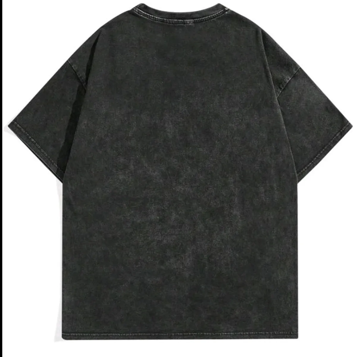 Men's Loose Fit Cartoon & Letter Graphic Drop Shoulder T-Shirt - Size L