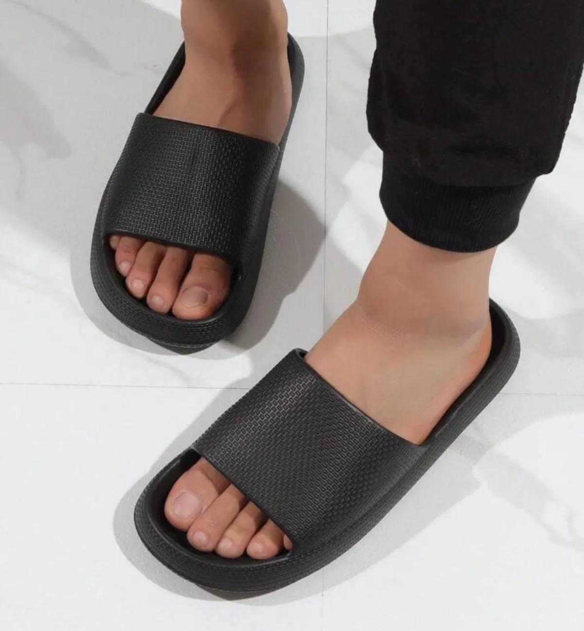 Men's Cool Slides, Black 44-45