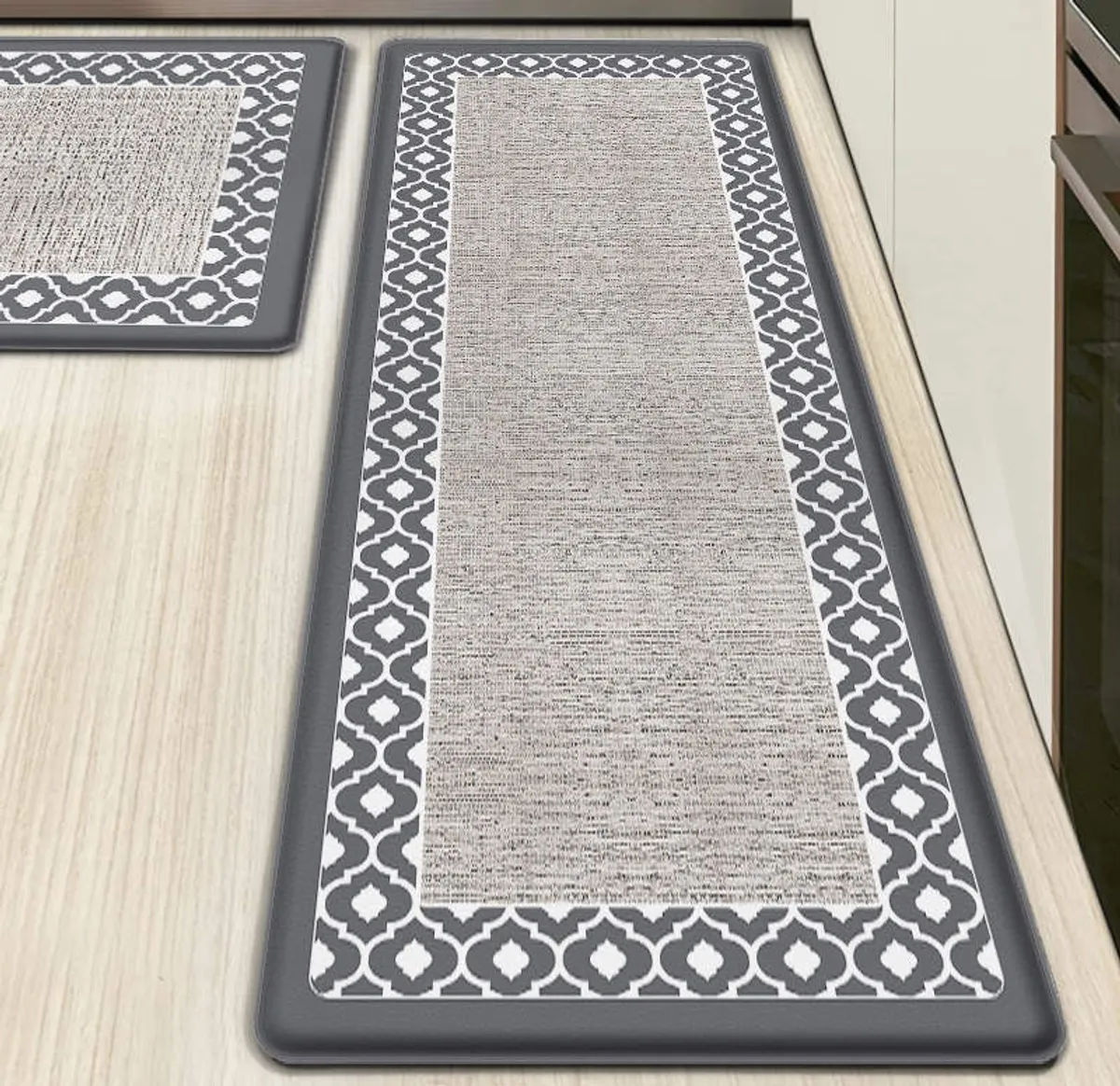 3pc Thick Anti-Fatigue PVC kitchen Mats Set , Gray