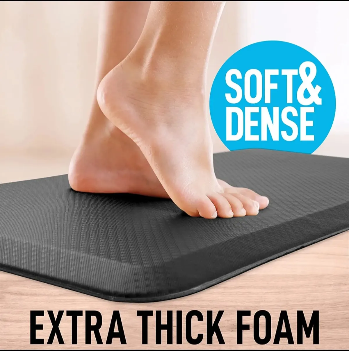 3pc Thick Anti-Fatigue PVC kitchen Mats Set , Gray