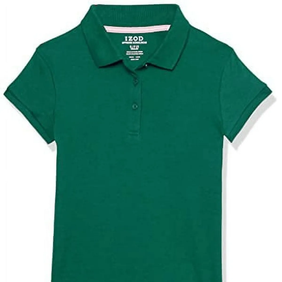 Izod Forest Green Girls'  Short Sleeve Interlock Polo Shirt - Size 3T
