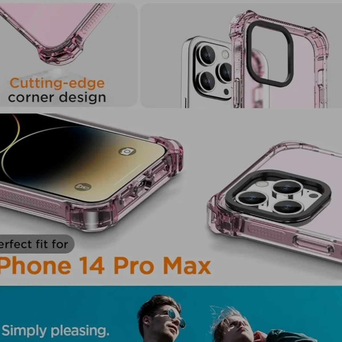 IPhone 12 Pro Max Clear  Case with a Pink Bumper