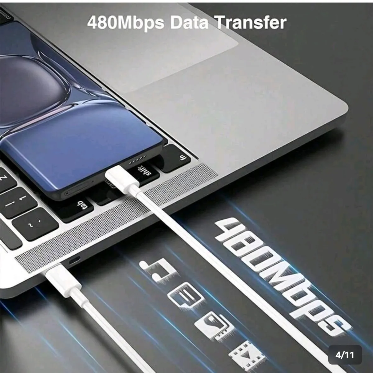 1pc  3.3ft/100cm High Efficiency Fast Charging Cable