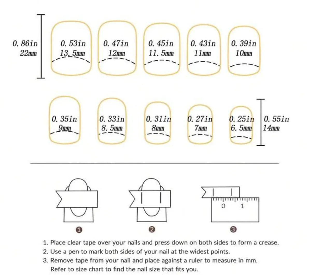 24 Glossy Long Square Fake Nails, Black French Tip Press On Nails With Heart Design